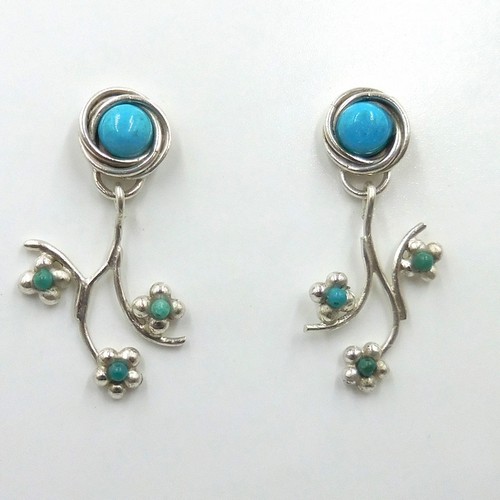 Click to view detail for DKC-2120 Earrings, Turquoise & SS $98